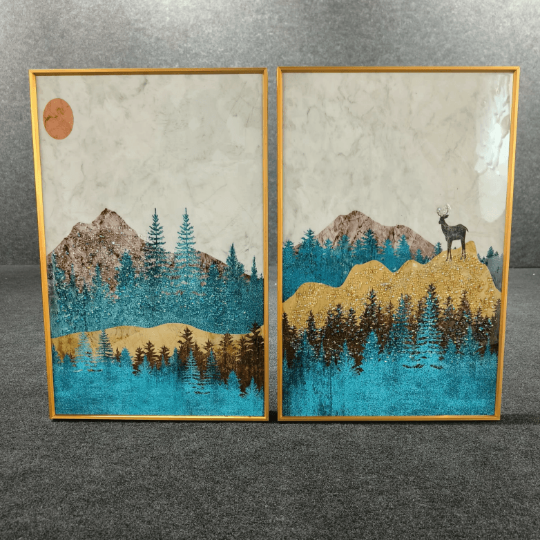Modern Crystal Painting Set of 2 Style 1